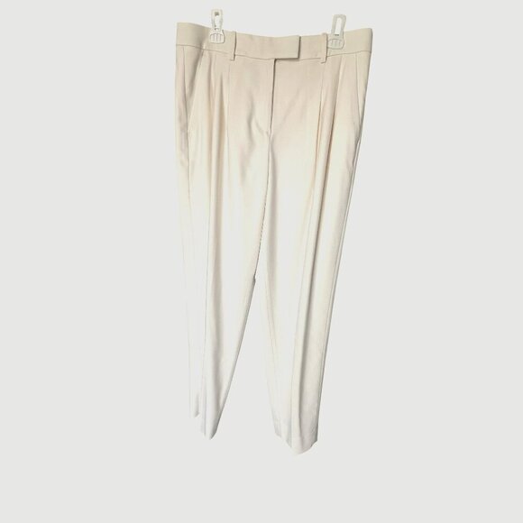 Banana Republic Off-White Barathea Italian Wool Tapered Pant Size 12 Long - Picture 3 of 16